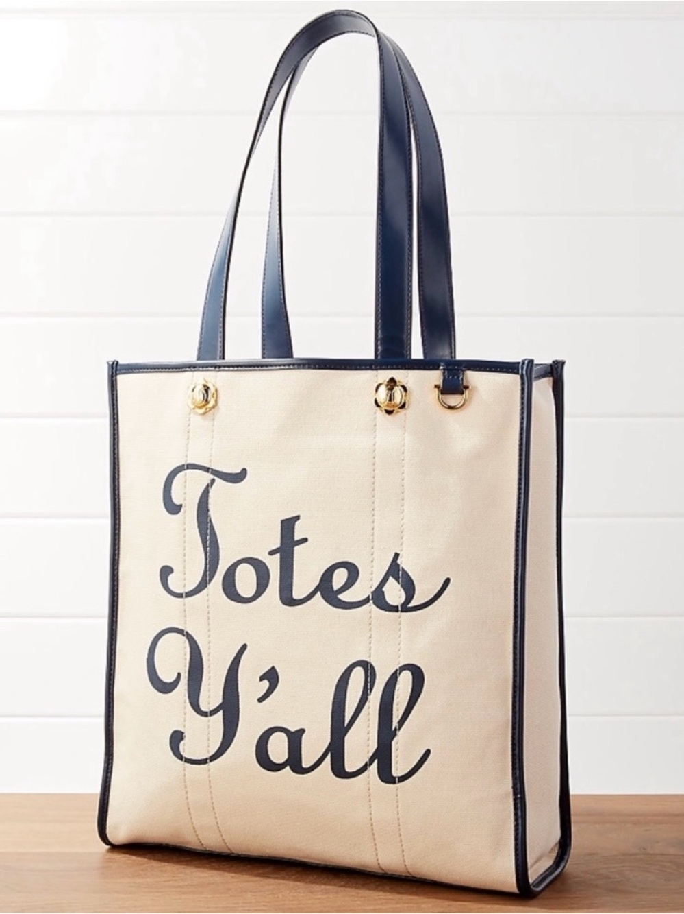 New Draper James Totes Y'all Vanderbilt Canvas Tote Cream Bag